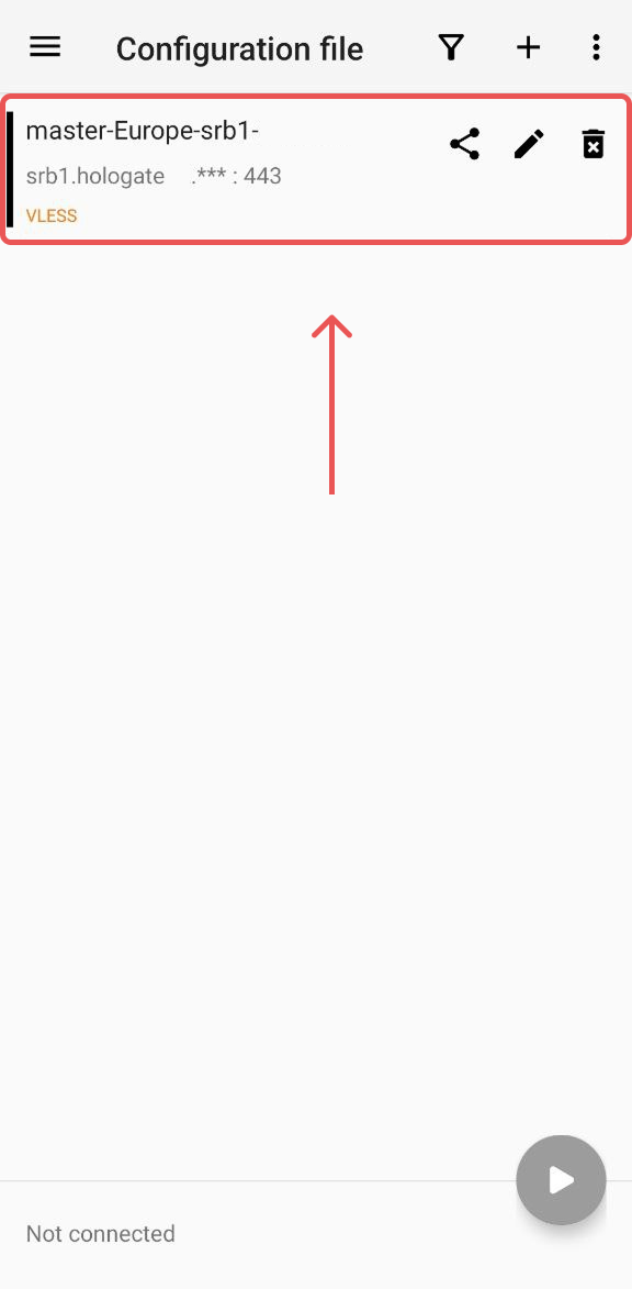 افزودن کانکشن در V2rayNG