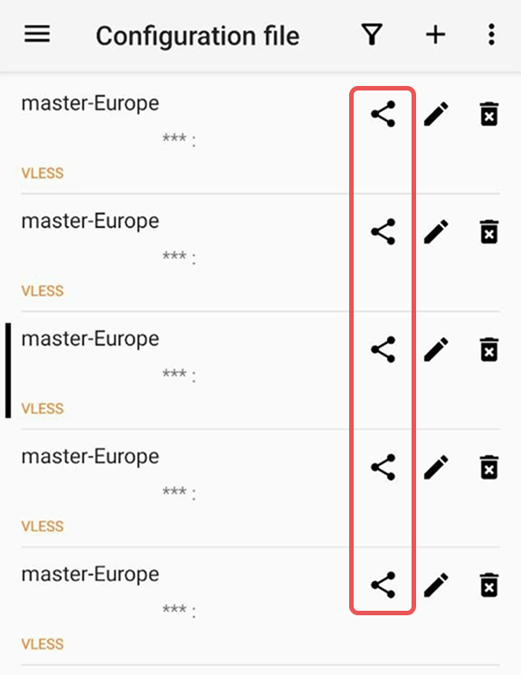 افزودن کانکشن در V2rayNG